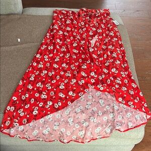 Floral Red Skirt